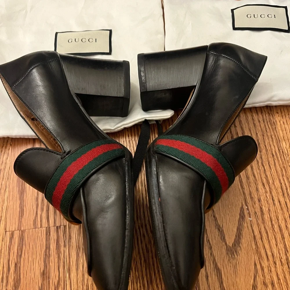 Gucci Black Leather Peyton Loafer Pumps - Picture 2 of 16
